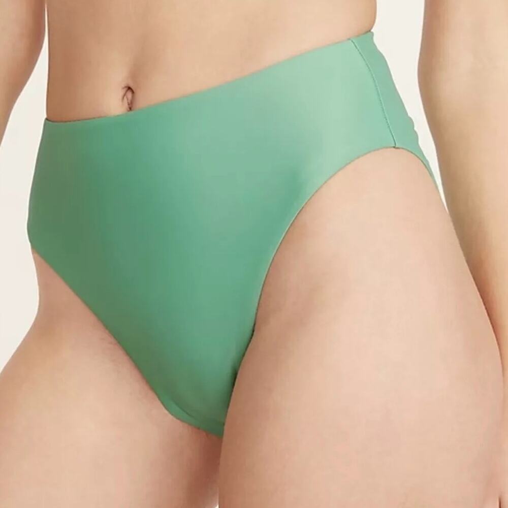 NEW J. Crew High-rise Bikini Bottom in Light Green Women's XXS BF178 $59